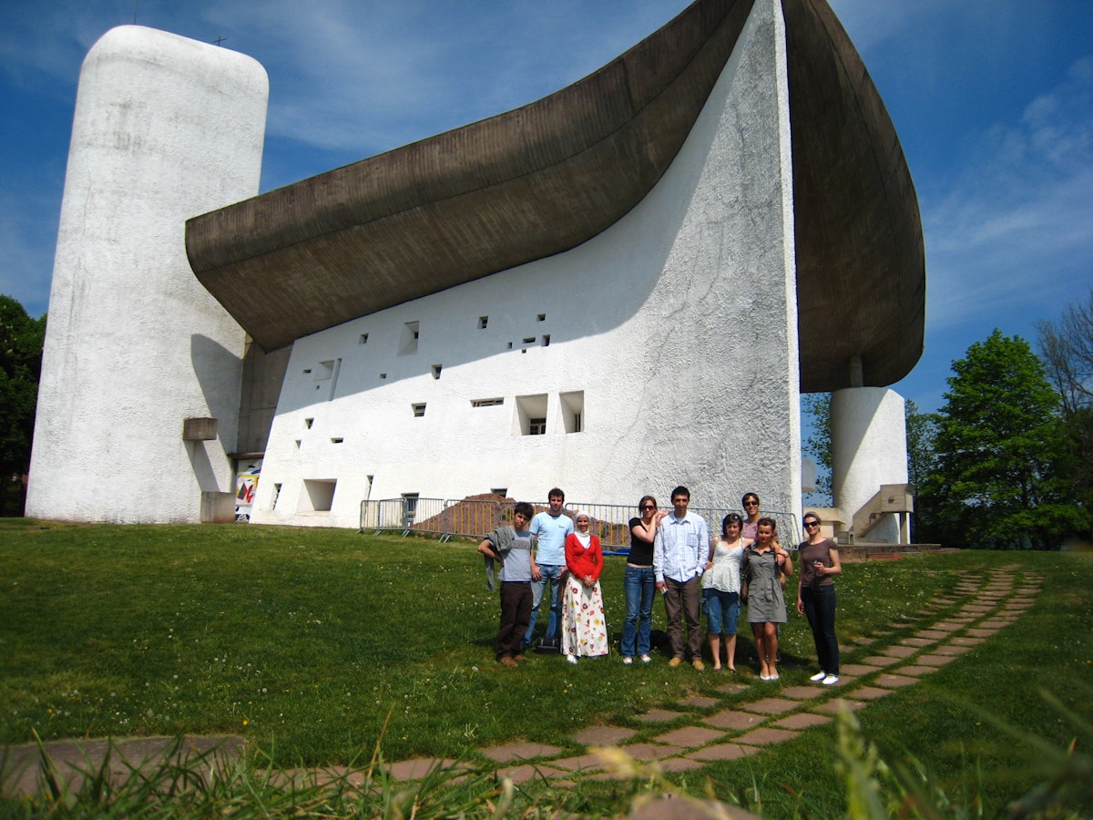 Our studio group on a visit to Le Corbu's Ronchamp