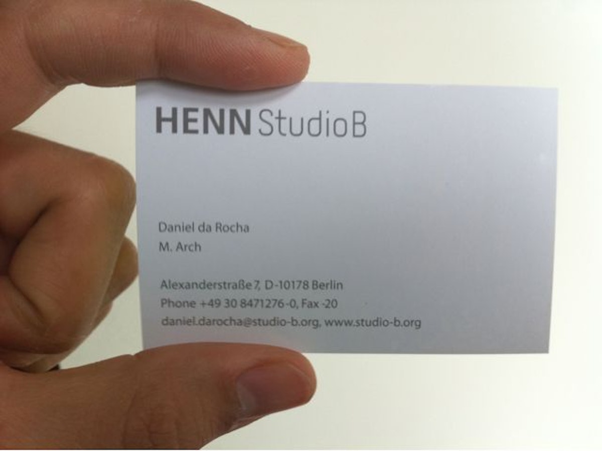 My first business card.